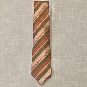 BCBG Men's Tie in Brown and Tan Stripes